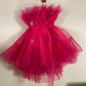 Hot Pink Tulle Mini Dress